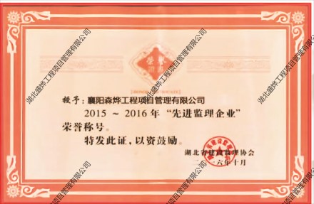 2015~2016年“先进监理企业”